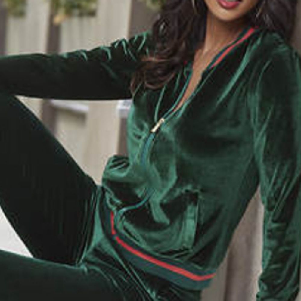 K. Jordon Velvet Zip up Jacket